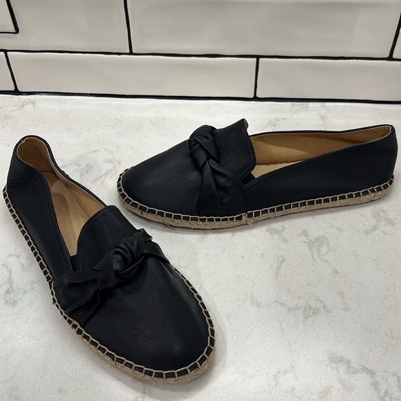 Talbots Izzy Knot Nappa Espadrille Flats Leather Black Round Toe Size 10 NWT - Picture 16 of 16